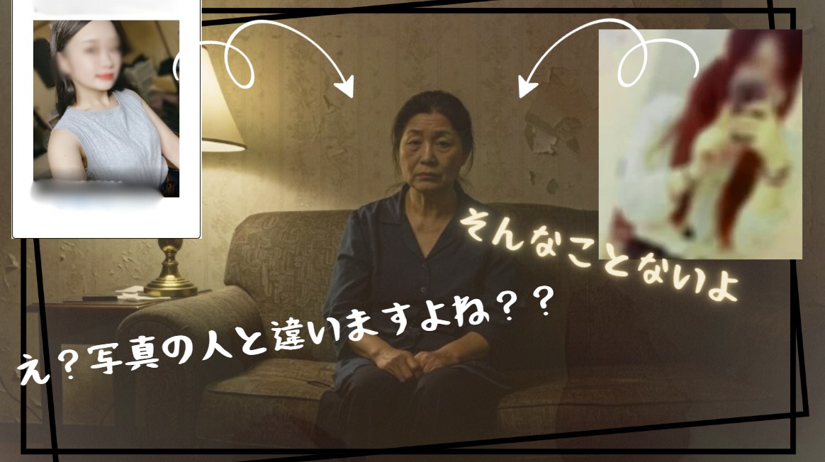 援デリの女性がプロフィール写真と違いすぎる
